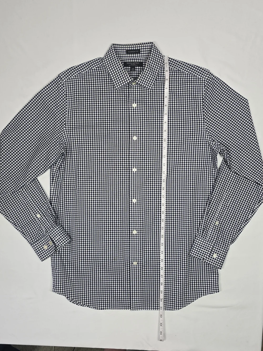 Banana Republic Camden Fit Non-Iron Gingham Button Down Shirt Medium